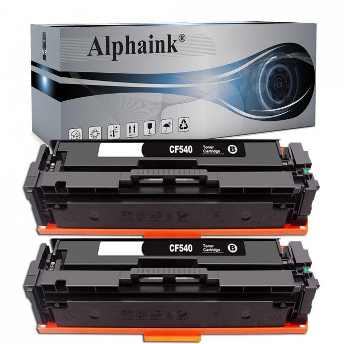 2 Toner HP CF540A 203A Nero Compatibile 2 Toner HP CF540A 203A Nero Compatibile