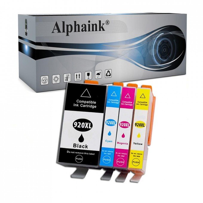 4 Cartucce HP 920 XL Nero + Colore Compatibili 4 Cartucce HP 920 XL Nero + Colore Compatibili
