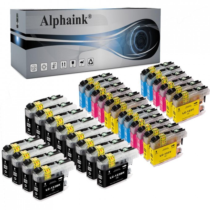 30 Cartucce Brother LC123 LC121 Nero + Colore Compatibile 30 Cartucce Brother LC123 LC121 Nero + Colore Compatibile