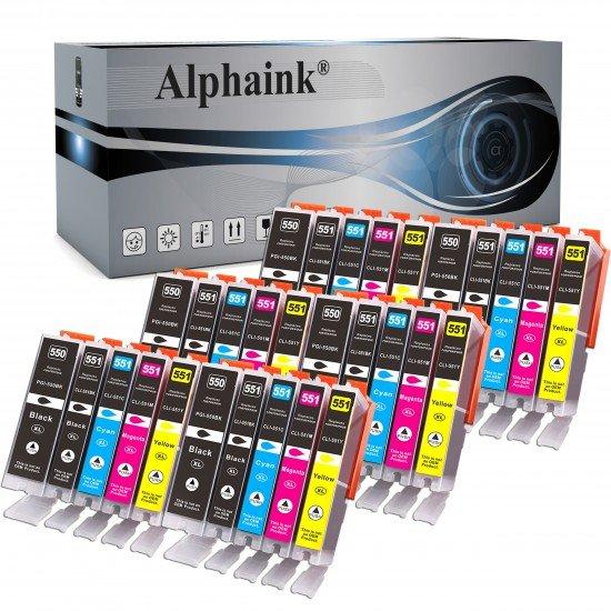 30 Cartucce Canon PGI550-CLI551 Nero + Colore CON CHIP Compatibili 30 Cartucce Canon PGI550-CLI551 Nero + Colore CON CHIP Compatibili