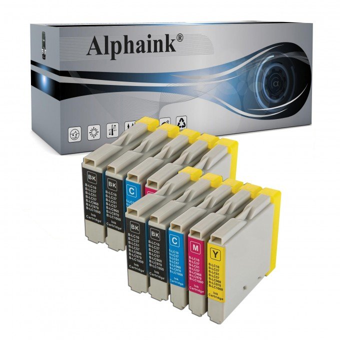 10 Cartucce Brother LC-1000 LC-970 Nero + Colore Compatibili 10 Cartucce Brother LC-1000 LC-970 Nero + Colore Compatibili