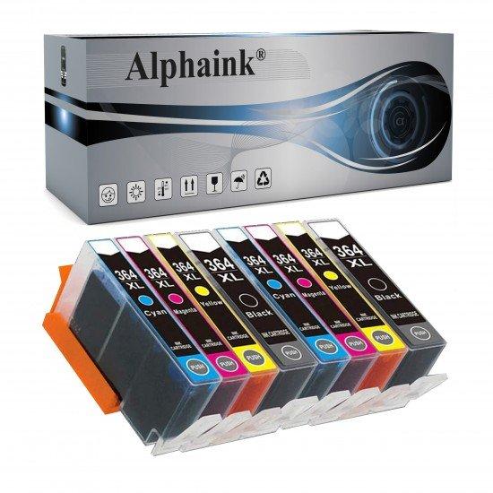 8 Cartucce HP 364XL Nero + Colore - CON CHIP Compatibili 8 Cartucce HP 364XL Nero + Colore - CON CHIP Compatibili