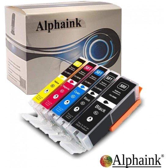 5 Cartucce Canon PGI-580 / CLI-581 Nero + Colore con CHIP Compatibili 5 Cartucce Canon PGI-580 / CLI-581 Nero + Colore con CHIP Compatibili