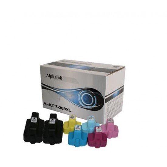 7Cartucce HP 363XL Nero + colore Compatibili 7Cartucce HP 363XL Nero + colore Compatibili