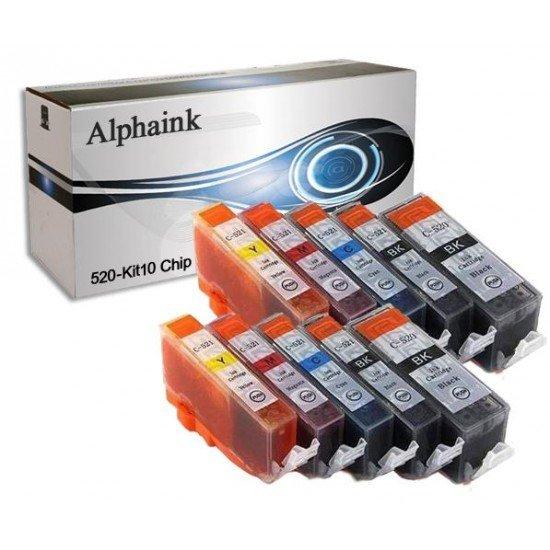 20 Cartucce Canon PGI520-CLI521 Nero + Colore CON CHIP Compatibili 20 Cartucce Canon PGI520-CLI521 Nero + Colore CON CHIP Compatibili