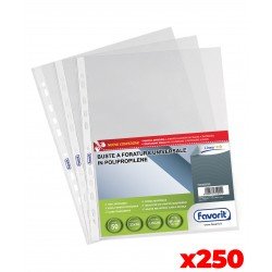 Buste a Foratura Favorit Formato A4 22x30 cm Trasparente confezione da 250