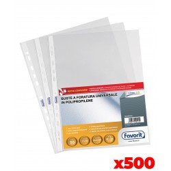 Buste a Foratura Favorit Formato A4 22x30 cm Trasparente Goffrata Buccia d' Arancia confezione da 500