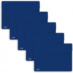 FAVORIT Buste con Bottone Sprint, A4, Polipropilene, Opaco, Confezione da 5 pezzi - Blu FAVORIT Buste con Bottone Sprint, A4, Polipropilene, Opaco, Confezione da 5 pezzi - Blu