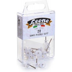 20 Ganci piccoli Leone Dell'Era per appendere quadri con spilli in acciaio temprato - Scatola appendibile - Made in Italy 20 Ganci piccoli Leone Dell'Era per appendere quadri con spilli in acciaio temprato - Scatola appendibile - Made in Italy