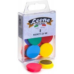 8 Bottoni Magnetici Leone Diametro 24mm - colori assortiti 8 Bottoni Magnetici Leone Diametro 24mm - colori assortiti