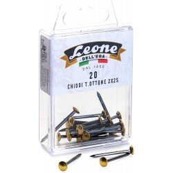 20 Chiodi Testa Ottone Leone Dell'Era - Scatola appendibile - Made in Italy 20 Chiodi Testa Ottone Leone Dell'Era - Scatola appendibile - Made in Italy