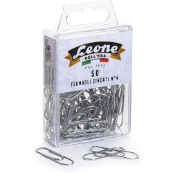 50 Fermagli Zincati Leone Dell'Era N°4 - mm. 32 - Scatola appendibile - Made in Italy 50 Fermagli Zincati Leone Dell'Era N°4 - mm. 32 - Scatola appendibile - Made in Italy