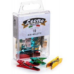 10 Mini Mollette in Plastica con Colori Metallizzati - Scatola Appendibile - Leone Dell'Era Made in Italy 10 Mini Mollette in Plastica con Colori Metallizzati - Scatola Appendibile - Leone Dell'Era Made in Italy