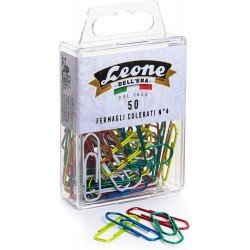50 Fermagli Colorati Metallizzati Leone Dell'Era N. 4 - mm. 32 - Scatola appendibile - Made in Italy 50 Fermagli Colorati Metallizzati Leone Dell'Era N. 4 - mm. 32 - Scatola appendibile - Made in Italy