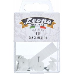 10 Ganci Medi Leone Dell'Era per appendere quadri con spilli in acciaio temprato - Scatola appendibile - Made in Italy 10 Ganci Medi Leone Dell'Era per appendere quadri con spilli in acciaio temprato - Scatola appendibile - Made in Italy