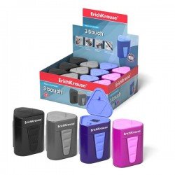 Temperamatite Erichkrause in plastica 3-Touch con Contenitore e Coperchio - Bordi in Gomma Antiscivolo - Colori Assortiti Temperamatite Erichkrause in plastica 3-Touch con Contenitore e Coperchio - Bordi in Gomma Antiscivolo - Colori Assortiti