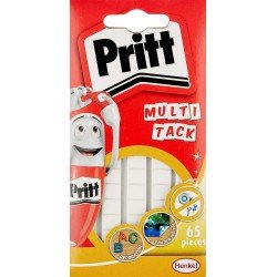 Confezione multitack Pritt da 65 pezzi di mastice adesivo bianco - forte pulito e rimovibile Confezione multitack Pritt da 65 pezzi di mastice adesivo bianco - forte pulito e rimovibile
