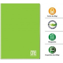 Quaderno One Color formato A5 - Blasetti Rigatura 1R - Confezione da 10 - 80gr Quaderno One Color formato A5 - Blasetti Rigatura 1R - Confezione da 10 - 80gr
