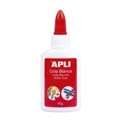 Colla bianca liquida Apli 40g - Applicatore a punta - Senza solventi e non tossico - Adatto per uso scolastico Colla bianca liquida Apli 40g - Applicatore a punta - Senza solventi e non tossico - Adatto per uso scolastico