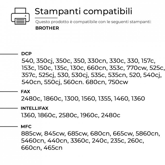 10 Cartucce Brother LC-1000 LC-970 Nero + Colore Compatibili 10 Cartucce Brother LC-1000 LC-970 Nero + Colore Compatibili