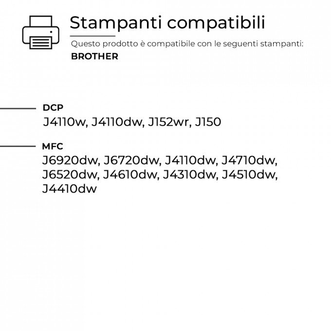 5 Cartucce Brother LC127XL LC125XL Nero + Colore Compatibili 5 Cartucce Brother LC127XL LC125XL Nero + Colore Compatibili