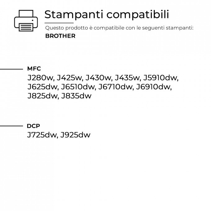 10 Cartucce Brother LC1280 LC1240 Nero + Colori Compatibili 10 Cartucce Brother LC1280 LC1240 Nero + Colori Compatibili