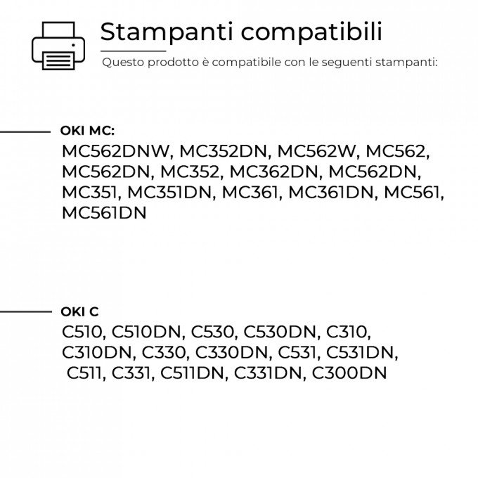 4 Toner Nero + Colore OKI C310 44469803 44469706 44469705 44469704 Compatibili 4 Toner Nero + Colore OKI C310 44469803 44469706 44469705 44469704 Compatibili