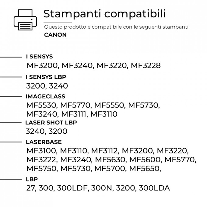 Toner Canon EP27 Nero Compatibile Toner Canon EP27 Nero Compatibile