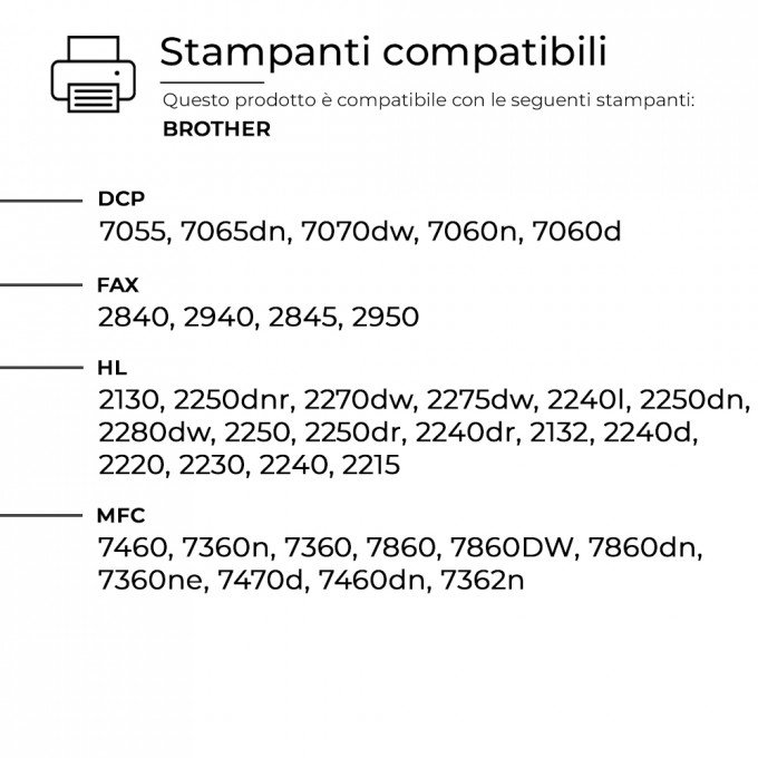 Toner Brother TN-2220 TN-2010 Compatibile Toner Brother TN-2220 TN-2010 Compatibile