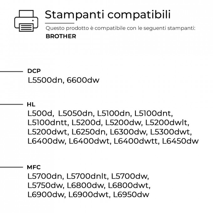 3 Toner Brother TN-3480 Nero Compatibile 3 Toner Brother TN-3480 Nero Compatibile
