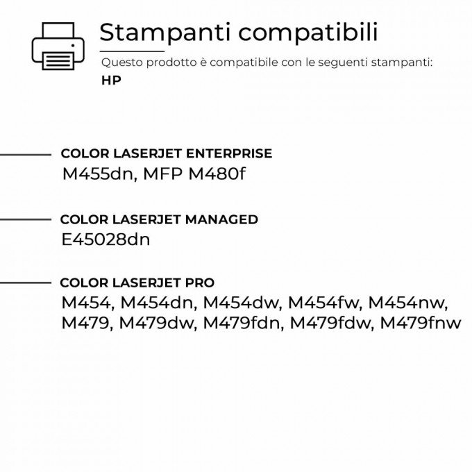 4 Toner HP W2030X-3X 415X Nero + Colore NO CHIP Compatibile 4 Toner HP W2030X-3X 415X Nero + Colore NO CHIP Compatibile