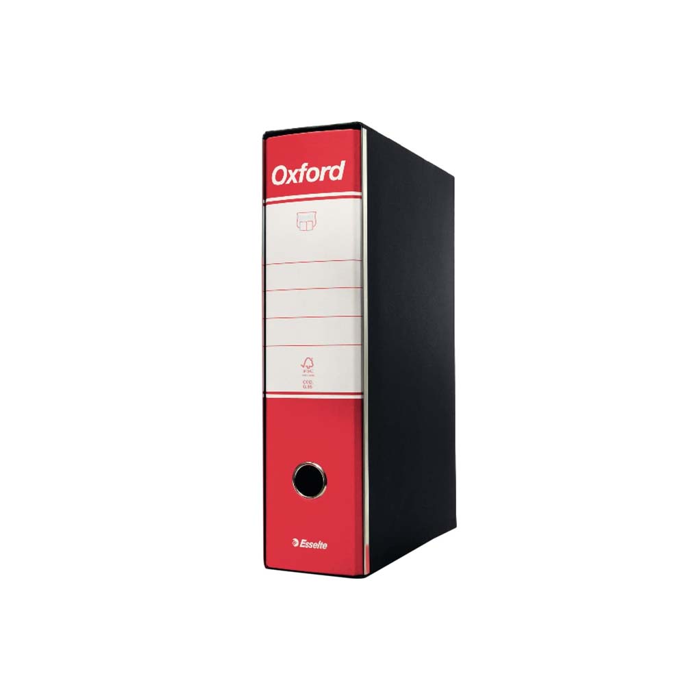esselte esselte oxford registratore archivio dorso 8 cm colore rosso confezione da 6, nero